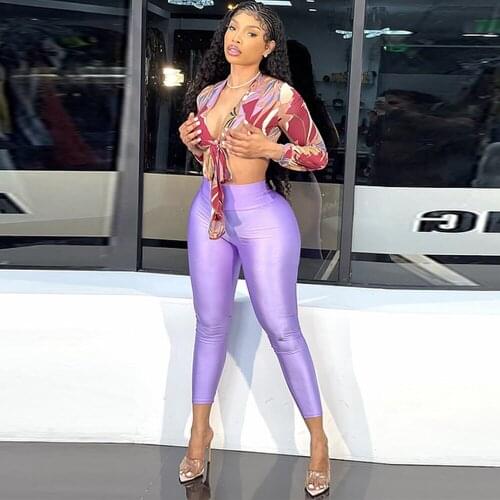 Color Block Printed Short Woman T-shirt Summer Full Sleeve V-neck Tie Up Tops Fashion High Street Female Slim Fit Beachwear Tees