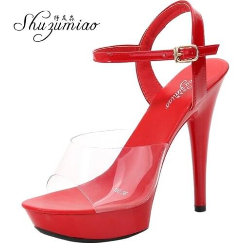 Womens Sandals 2020 new summer fashion 13CM wild net red sexy high heels model walking shoes wedding party pole dancing shoes