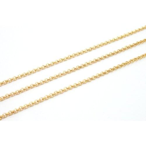 Gold filled Cross rings chain 1.2mm gold thin necklace chains GC04