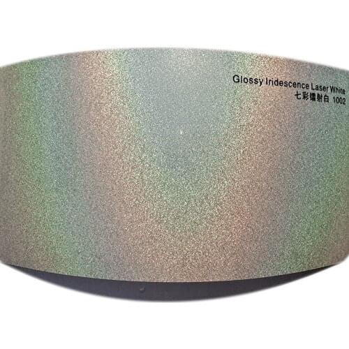 1.52*18M Glossy Vinyl Iridescence Laser Series Car Wrap White