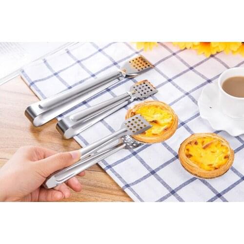 1 pairarge and small sizes BBQ Kitchen Tongs Lock Design Barbecue Clip Clamp Stainless steel Food Tongs Random Baking clip