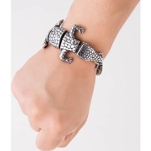 2018 New Hyperbole Stainless Steel Crocodile Cuff Bracelets as men gift