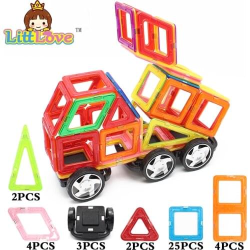 LittLove 40Pcs Kids Toys Enlighten Bricks Educational Magnetic Designer Toys 3D DIY Building Blocks Toys For Children