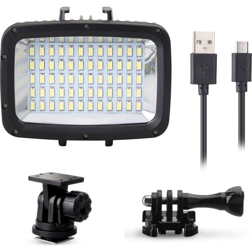 60pcs Led 1800LM Underwater 40m Diving Lamp Waterproof Video LED Light for DSLR GoPro Xiaomi Yi Sports Action Camera EACHSHOT