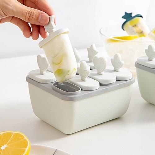 8 Cavity Reusable Plastic Mini Ice Pops Mold Ice Cream Maker Popsicles Molds Baby DIY Food Supplement Tool J2Y