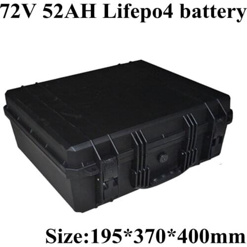 72V 50Ah 52Ah LiFePO4 Battery Pack with BMS for Electric Vehicle Energy Storage Electric Motorcycle Electric Scooter +5A Charger