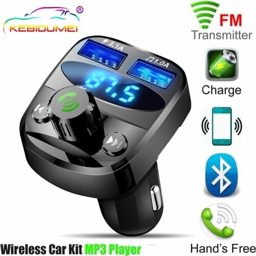 Bluetooth-Compatible 5.0 FM Transmitter Wireless Handsfree Car Kit Audio Receiver MP3 Player USB Fast Charger Car Accessories