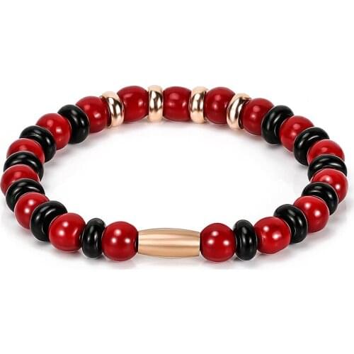 BOFEE Yoga Fashion Natural Stone Beaded Bracelet Healing Stretch Link Hand Chain Chakra Jewelry Charming Chunky Gift Women Men