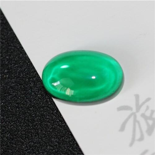 Brazil oval shape green cabochon created gemstone beads jewelry diy making gemstones beads May birthstone