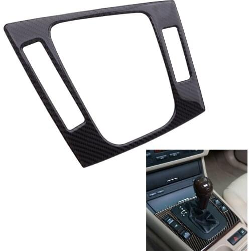 Beler Black Carbon Fiber Car Inner Gear Shift Box Panel Cover Trim Sticker Fit For BMW 3 Series E46 1998-2002 2003 2004 2005