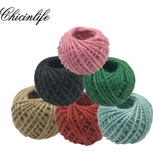 Chicinlife Jute Twine 30 Meter Natural Sisal 2mm Rustic Tags Wrap DIY Crafts Twisted Rope String Wedding Decoration Party Gifts
