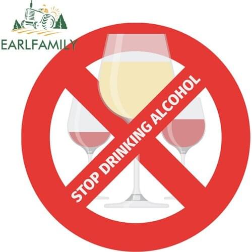 EARLFAMILY 13cm x 13cm for No Alcohol Sign Car Body Decals Funny Car Stickers Surfboard Vinyl Waterproof Windshield Graphics