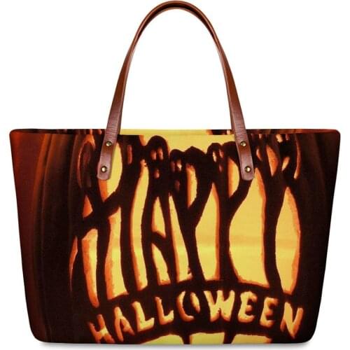 ELVISWORDS Lady Luxury Handbags Halloween Printing Party Totes Bags For Women 2020 New Shoulder Bags Fashion Girl Handbag Bolsa