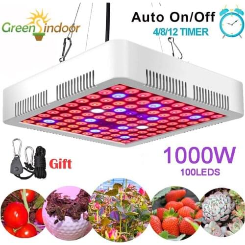 Timer Grow Tent 1000W LED Grow Light 100 Leds Full Spectrum Lamp For Plants Phyto Lamp Lights For Seedling Plant Indoor Fitolamp