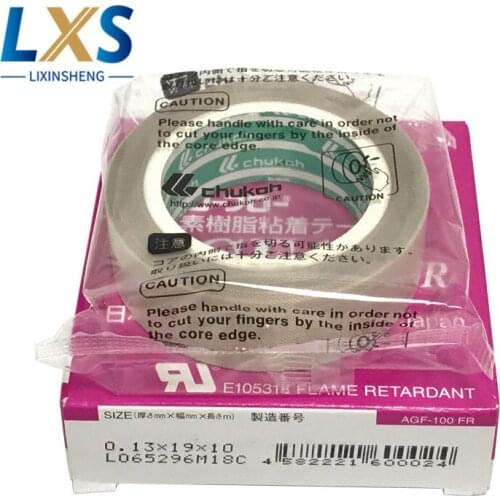 10 Rolls/Lot 100% Japan CHUKOH FLO AGF-100FR T0.13*W19mm*10m Adhesive Tapes For Heat Sealing Machine