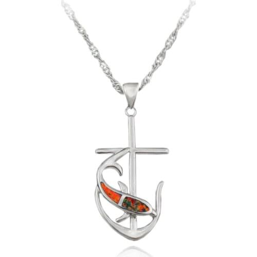 Pretty Brown Fire Opal Silver Plated Pendant for Women OP282