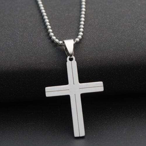 Gift Stainless Steel Love Heart Cross blessing Necklace simple Religion Christian Jesus Cross Faith lucky Necklace gift jewelry