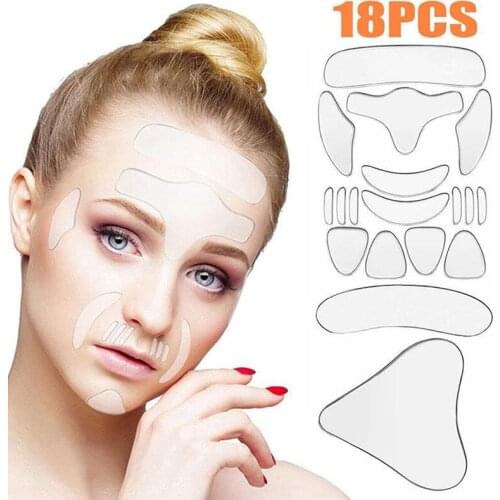 Reusable Silicone Face Forehead Neck Eye Sticker Anti Aging Skin Lifting Care New