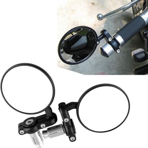 Motorcycle Rear View Mirror Cruisers Bobber Motorbike 22mm & 7/8'' Handle Bar Mounting Side Mirror Universal for Harley Ducati