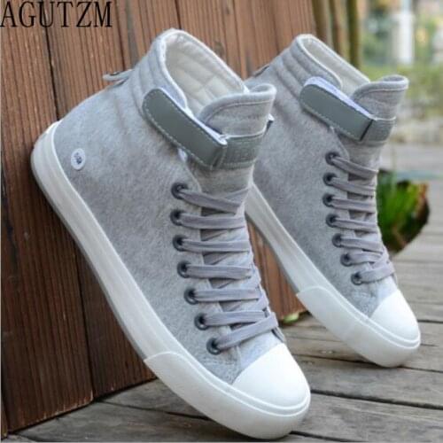 Men Canvas Shoes Spring Autumn 2018 Lace-up High Style Black Fashion Flats shoes Youth Students Shoes Hot Sale Vulcanize Shoes