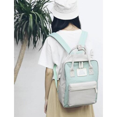 New Nylon Waterproof Backpack Women Large Capacity Schoolbags Casual Solid Color Laptop Backpacks Teen Girls Bookbags Travel Bag