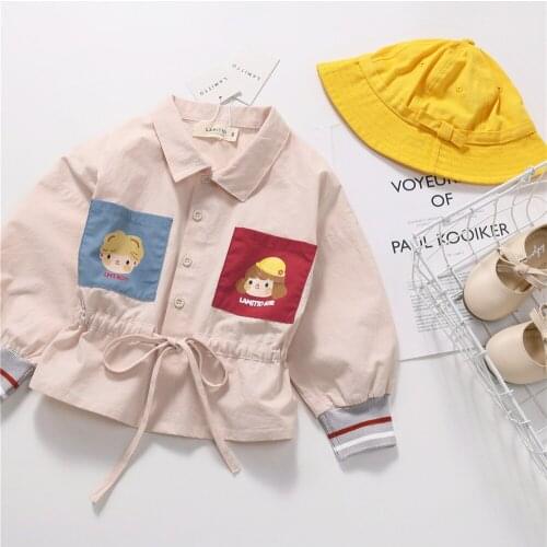 Tonytaobaby New Autumn Dress Cartoon with Long Sleeve Shirts for Girls and Children Girls Shirts Collar Shirt