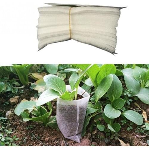 New Arrival,100pcs/set 8*10cm non-woven fabric Seedling Raising Bags Nursery Pots row bag planter bag Home Garden Supplies