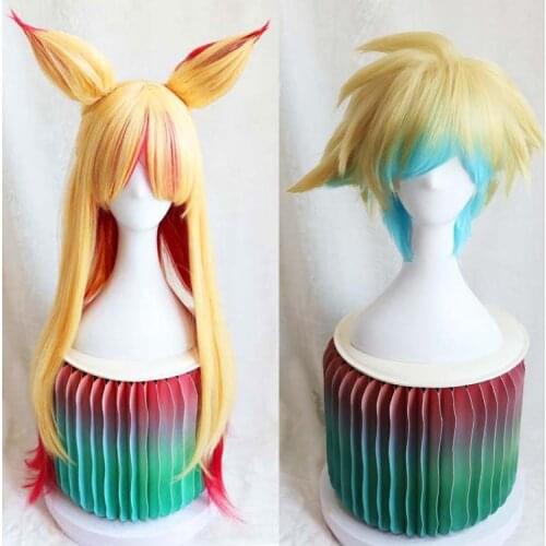 LOL Star Guardian Ahri EZ Ezreal Soraka Miss Fortune Syndra Cosplay Wig Game Cos Hair Adult Women Men Masquerade Party