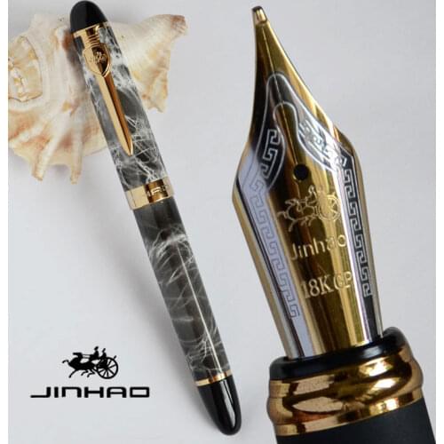 FOUNTAIN PEN 0.7mm BROAD NIB 18KGP JINHAO X450A LUXURY GREY MARBLED OFFICE BLUE BROWN SILVER GREEN 5 COLORS SELECTIVE BEST GIFT
