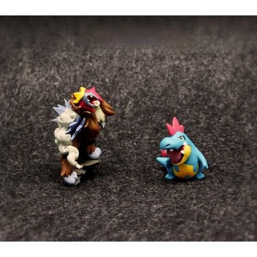 Genuine Pokemon Entei and Totodile Cute Action Figure Ornament Toys