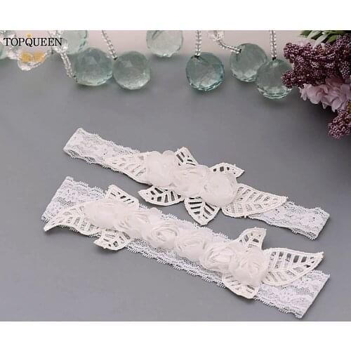 TOPQUEEN TH31 TH32 2pcs/Set Bride Keepsake Garters Wedding Party Cosplay Leg Garter Belt Fashion Sexy Women Girl Lace Floral