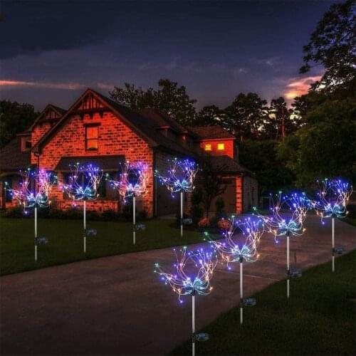 Outdoor Solar LED Firework Lights 90/120/150 LED Waterproof Garden Pathway Patio Yard Fairy Light Lamp For Christmas Decoration