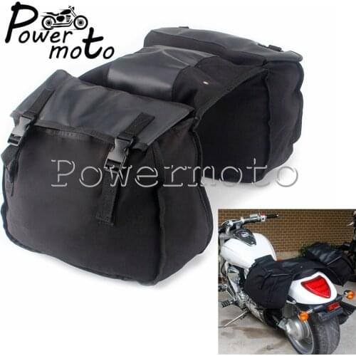 Universal Motorcycle Saddle Bags Canvas Saddlebags Side Luggage Storage Bags for kawasaki 1000 1977 / 1983 XL600r Scooter 150cc