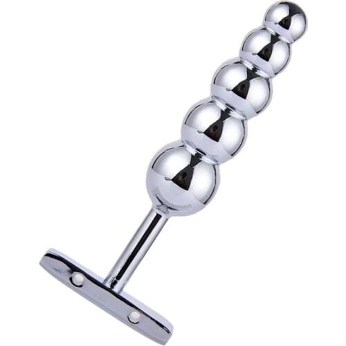Unisex Anal Toys Plated Steel Hard and Large Anal Beads Unisex Bondage Metal Butt Plug Adult Gay Interest for Men and Women