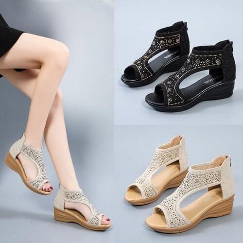 2021 Summer Ladies High-end Orthopedic Open-toe Sandals Retro Anti-skid Breathable Leather Casual Womens Platform Retro Shoes
