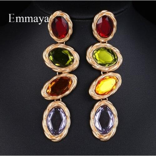 Emmaya Women New Design oval Shape Pendant distinctive Choice Earrings Include Four Colors Fashion Party ColorJewelry
