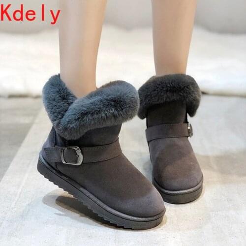 Snow Boots Female 2021 Winter New Warm Plus Wild Korean Short Tube Short Boots Non-slip Flat Student Cotton Shoes