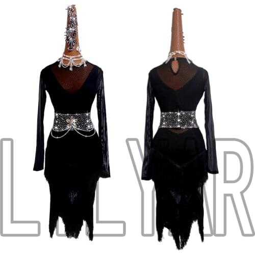 New Latin Dance Dress Competition Dress Costumes Skirt Performing Dress Adult Customize Children Red Matador Skirt Split Skirtes