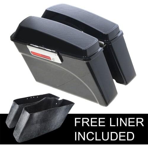 Motorcycle Hard Saddlebags with 6x9" Speaker Lid For Harley Touring Road King Electra Glide Road Street Glide 1994-2013