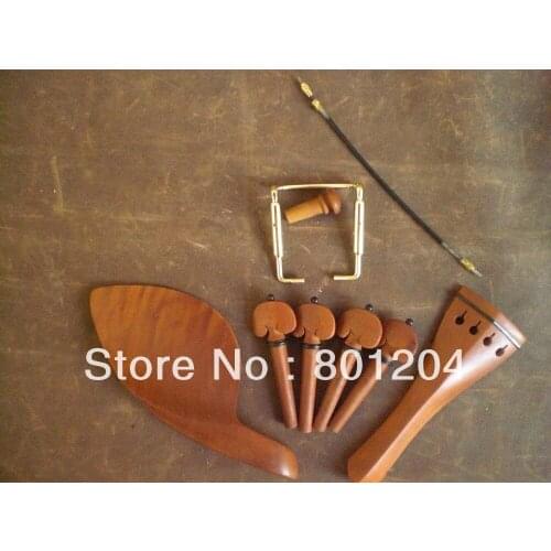 1 Set JUJUBE Violin Fitting with GOLD chin rest screw and Tail Gut