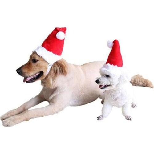 1pc Christmas Hat for Cats Dogs Puppy Santa Claus Pet Hat Xmas Decoration New Year Home Party Decoration Supplies Pet Costume