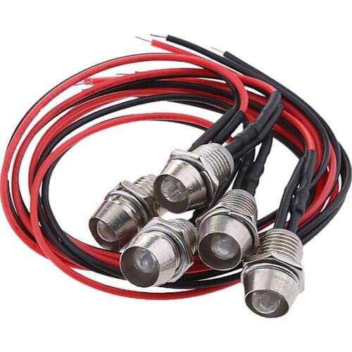 5pcs Low Power Consumption Red LED Car Dash Instrument Panel Indicator Light