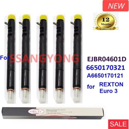 5 pieces ORLTL A6650170121 Diesel EJBR04601D Common Rail Fuel injector R04601D OEM for SSANGYONG Kyron REXTON 2.7