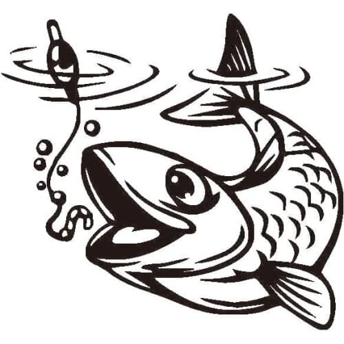 Car Stickers Personalized Fun Go Fishing Car Decoration Accessories Decals Creative Size Can Be Customized Black/white