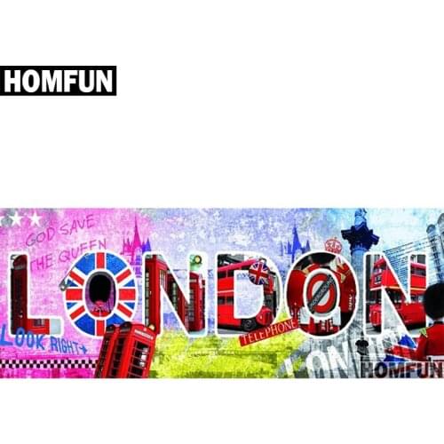 HOMFUN Full Square/Round Drill 5D DIY Diamond Painting "Scenic London" 3D Embroidery Cross Stitch 5D Home Decor Gift A00947