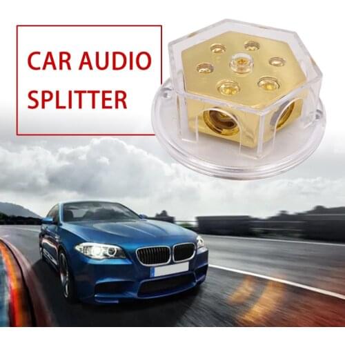 Car 0 Gauge Input Distribution Block 4/8 GA Output Car Audio 1/0 AWG High Temperature Resistance Ground Wire Negative Splitter