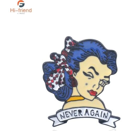 Movie The X-Files Fox Mulder Tattoo Brooch Never Again Metal Enamel Brooch Pin Backpack Hat Lapel Casual Party Gift Jewelry