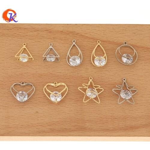 Cordial Design 50Pcs Jewelry Accessories/Earrings Connectors/CZ Charms/Claw Chain/Geometry/DIY Making/Hand Made/Earring Findings