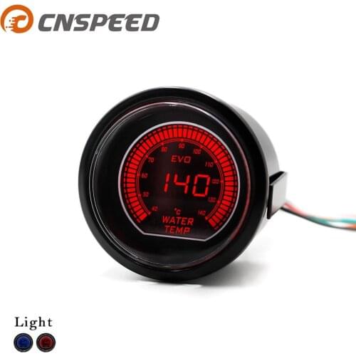 Free Shipping CNSPEED 2"52mm Auto Water Temperature Gauge 40-140 Celsius Led Light Water temp Meter With Sensor