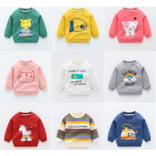 Cute Toddler Girl Clothes Fashion Boys Sweatshirt Cartoon Animals Pattern Long Sleeve Cotton Baby Warm Outfits
